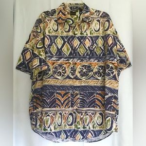 STRUCTURE 100% Cotton Men’s Button Shirt Short Sleeve XL